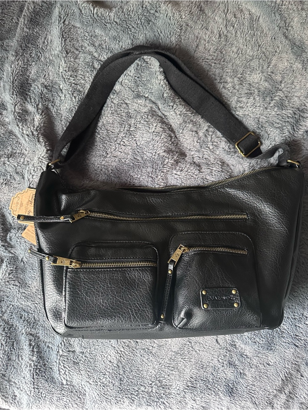 Bearpaw Black Multi-Pocket Utility Crossbody